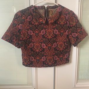 Collared Crop Top - Size SX/ S